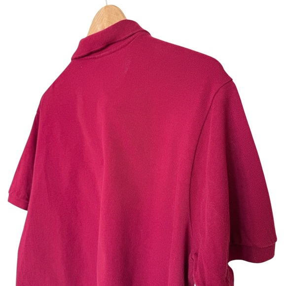 Lacoste Men's Polo Shirt Red Size L Short Sleeve Casual Collared Cotton 2 Button - Picture 6 of 11
